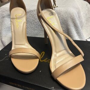 Lulu's Beige Nude Ankle-Strap Stiletto Sandals